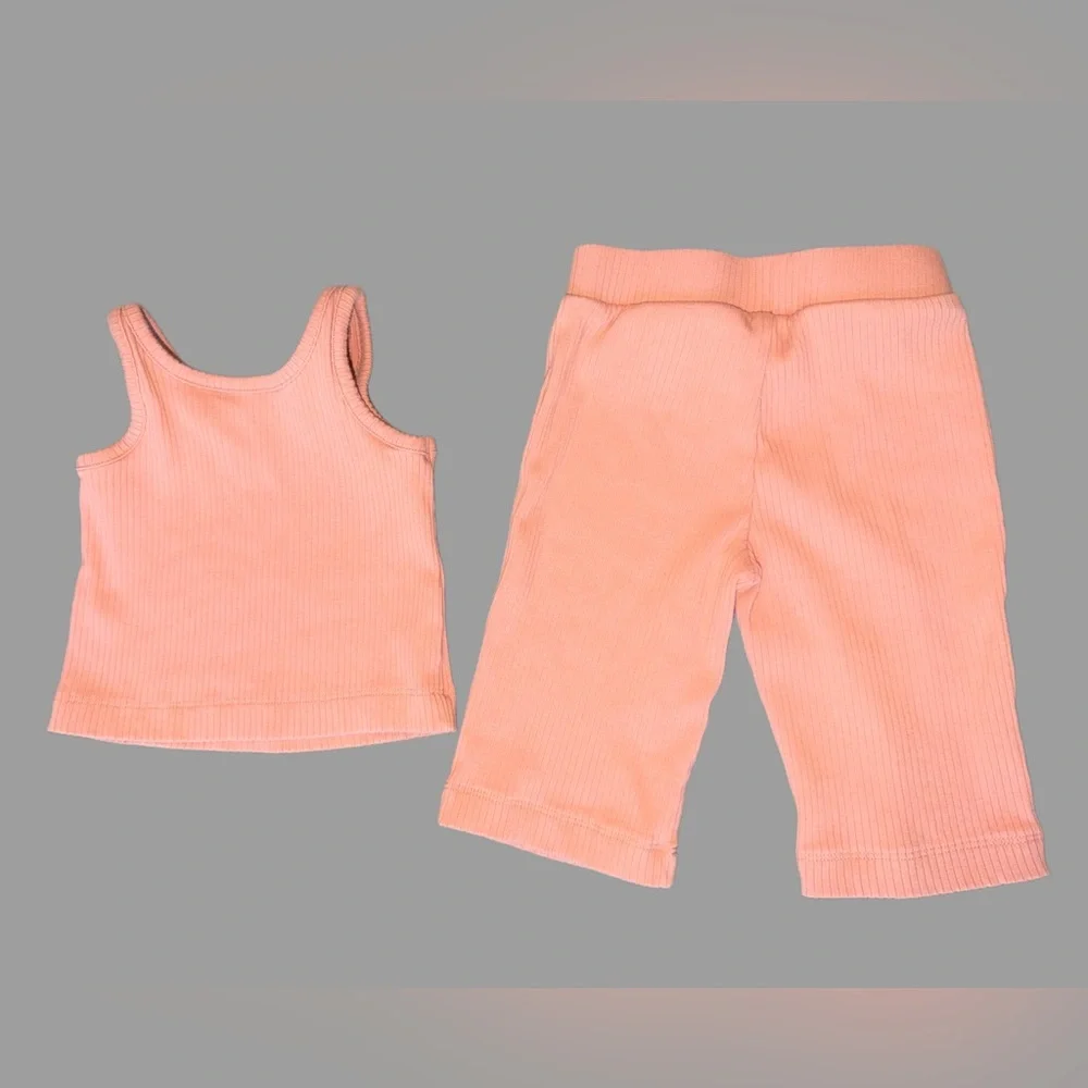 Ribbed Tank & Relaxed Bottoms Set | Toddler Girl | 12 Months | 2 Sets | Like New - Picture 4 of 5